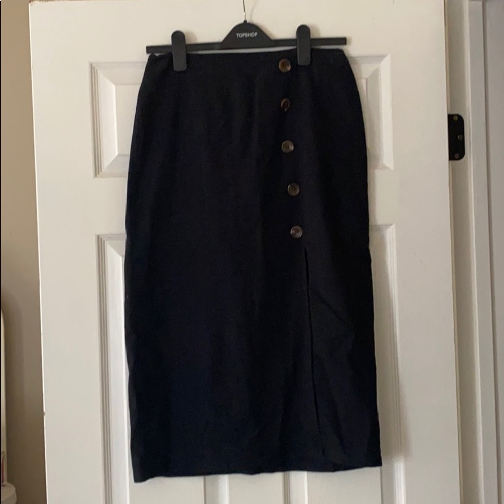 Black Urban Outfitters Linen Pencil Skirt